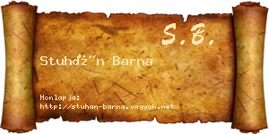 Stuhán Barna névjegykártya